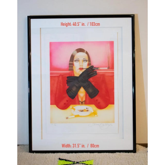 1984 "Susan" Art Deco Figurative Artist's Proof Numbered 15/30 by Shimon Okshteyn, Framed For Sale - Image 12 of 12