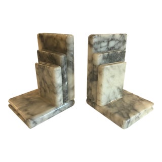 Vintage Marble Bookends - a Pair For Sale