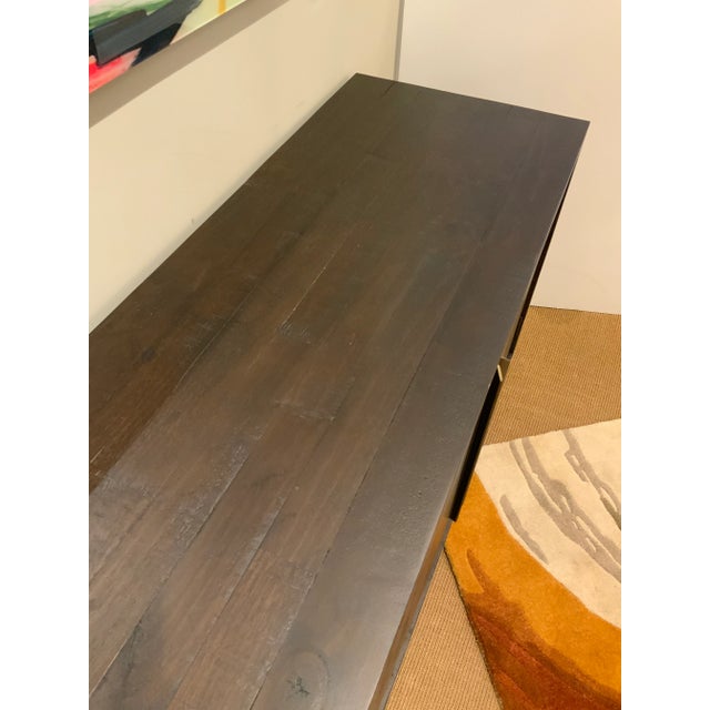 Organic Modern Dark Brown Finished Reclaimed Pine Sideboard For Sale - Image 4 of 9