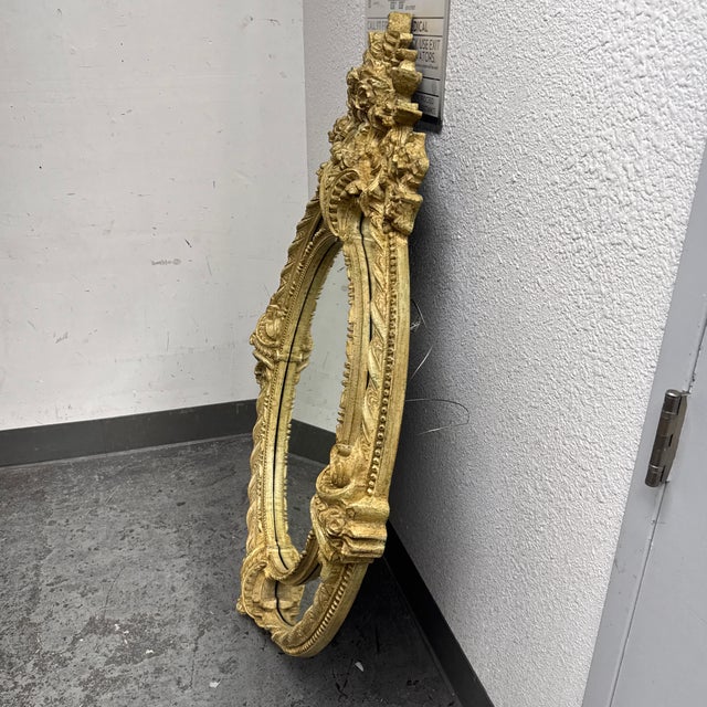 Traditional French Giltwood Cushion Wall Mirror For Sale - Image 3 of 12