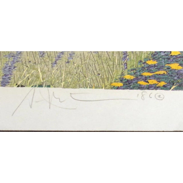 1986 "Arizona" Landscape Woodcut Reduction Art on Paper by Gordon Mortensen For Sale - Image 4 of 6