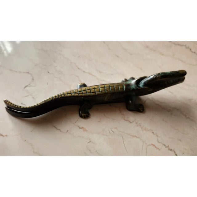 Mid-Century Modern 1950s European Bronze Crocodile Nutcracker Walter Bosse Style Auböck For Sale - Image 3 of 9