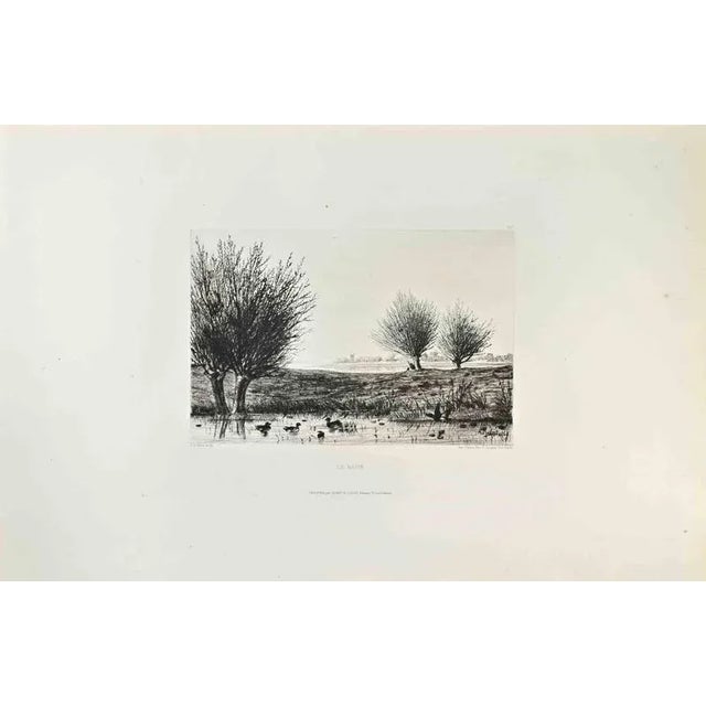 Le Matin is an artwork realized by E. Delatre in the 1870s. Etching. Image size:16x25 Good conditions. Realized for the...
