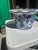 1970s Blue and White Floral Ceramic Planter For Sale - Image 4 of 7