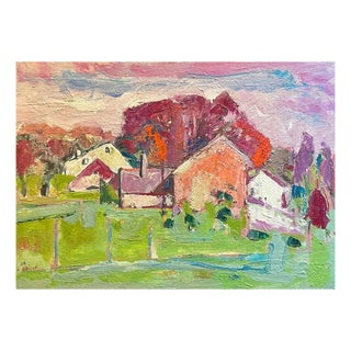 Jean Krille, Landscape 125, Oil on Masonite For Sale