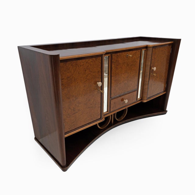 Art Deco Italian Walnut and Maple Sideboard, 1930s For Sale - Image 4 of 9