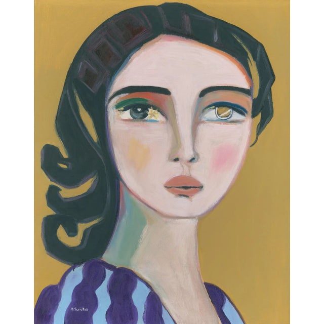 Modern Cubist Abstract Portrait Oil Painting by Alexandra Swistak For Sale - Image 4 of 4