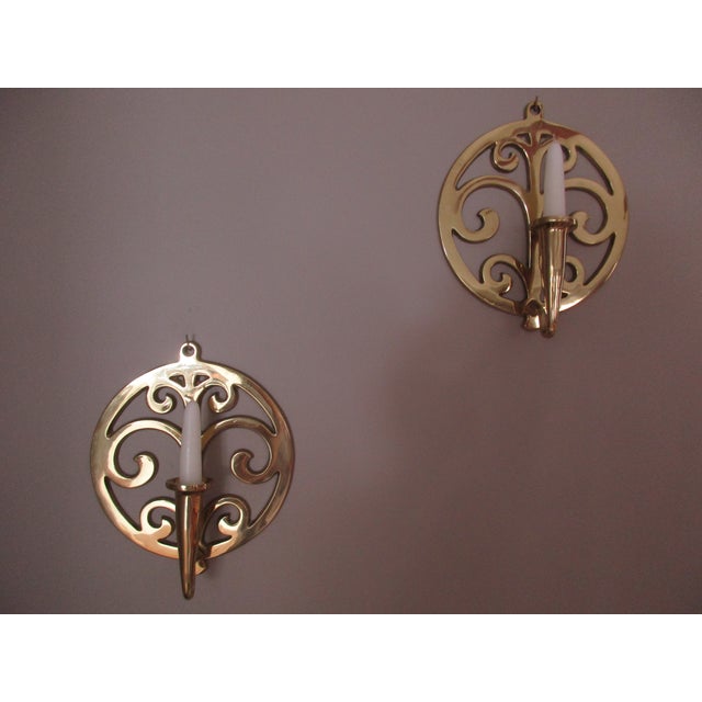 Vintage Brass Wall Candle Holders A Pair Chairish