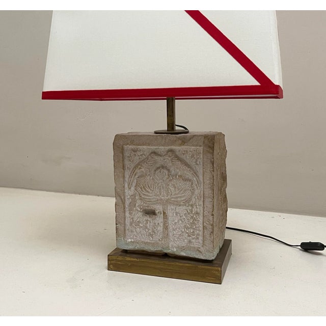 Brass & Marble Table Lamp For Sale - Image 4 of 6