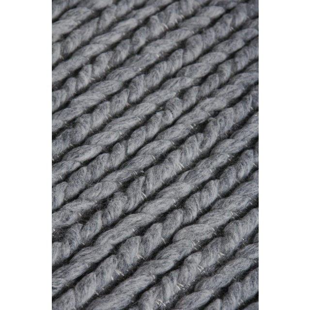 Modern Reading Dark Gray Flatweave Polyester/Cotton Area Rug - 12'x15' For Sale - Image 3 of 8
