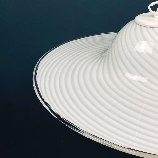 Murano Swirl Glass Pendant Lamp from Vetri, Italy, 1970s For Sale - Image 9 of 14