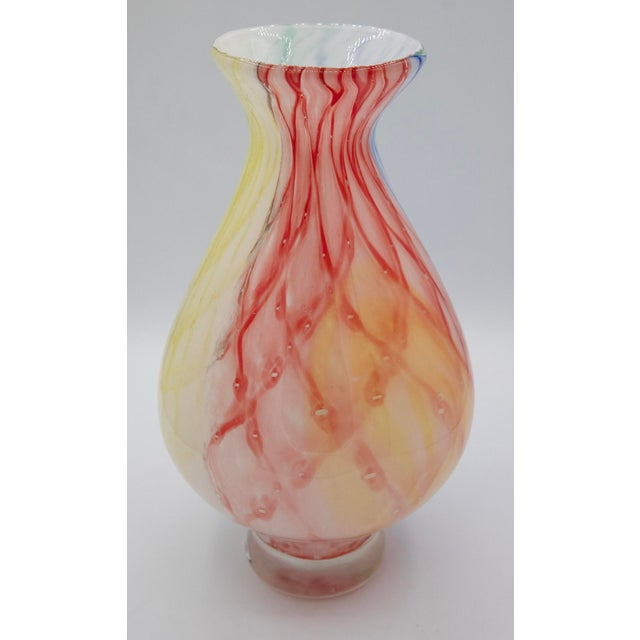 Mid-Century Modern Vintage Murano Aart Glass Millefiori Swirl Sommerso Art Glass - 13" H For Sale - Image 3 of 7
