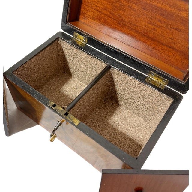 Brown Early 19th Century English Regency Burr Walnut Two-Compartment Tea Caddy Box For Sale - Image 8 of 8