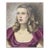 Vintage 1940s Portrait Painting of Woman in Purple Dress For Sale