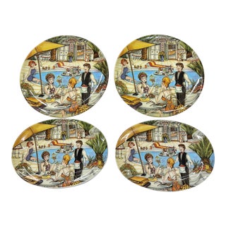 Italian Casino Cannes Plates - Set of 4 For Sale