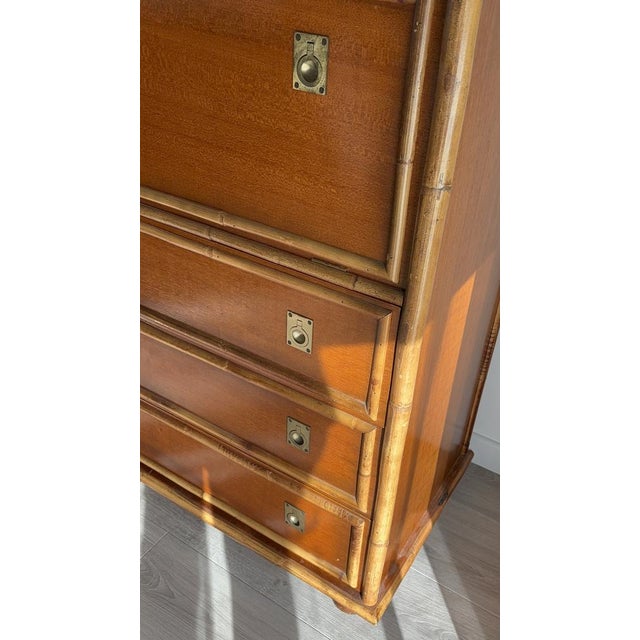 Dalvera Wooden and Bamboo Chest of Drawers, 1970 For Sale - Image 14 of 18