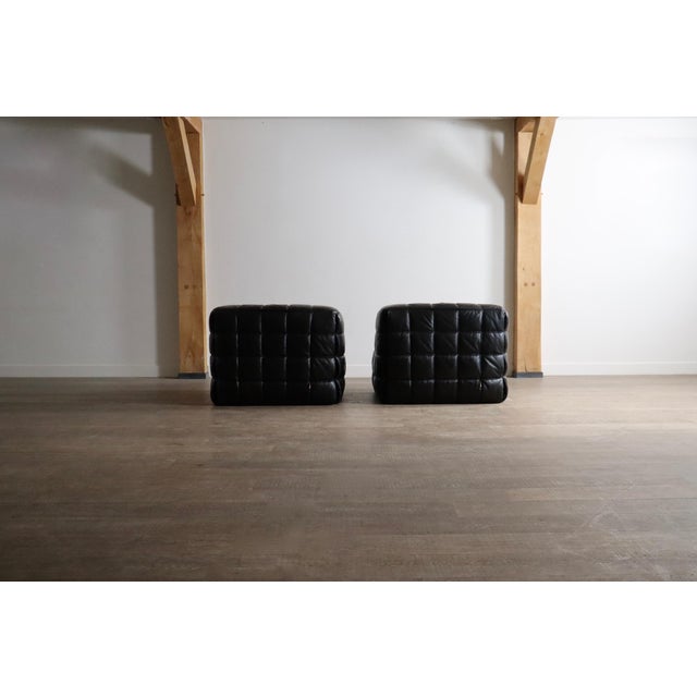 Animal Skin Kashima Lounge Chairs in Leather by Michel Ducaroy for Ligne Roset, 1969, Set of 2, Set of 2 For Sale - Image 7 of 15
