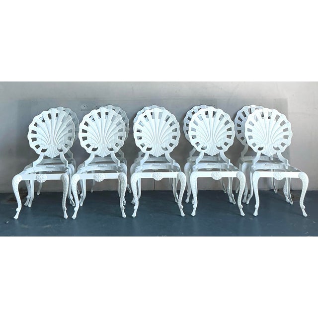 Vintage Regency Cast Aluminum Grotto Chairs - Set of 10 For Sale - Image 9 of 12