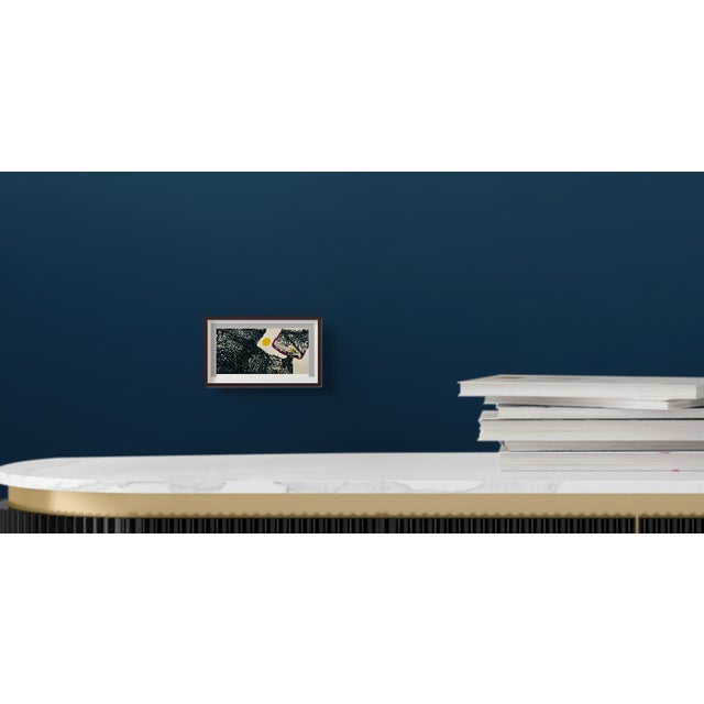 Yellow 1960s "Shifting" Collage Intaglio Etching Blue Yellow Pink Ny Artist Myril Adler For Sale - Image 8 of 9