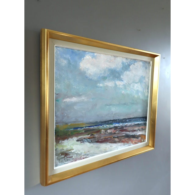 1970s 1978 Modernist 'Drift at Low Tide' Expressive Original Coastal Landscape Oil Painting, Framed For Sale - Image 5 of 12