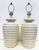 1980s Vintage Pair of Plaster Ribbed Textured Table Lamps For Sale In Miami - Image 6 of 6