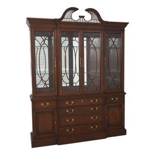 Harden Mahogany 4 Door Breakfront China Cabinet For Sale