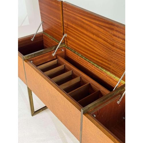 Mid-Century Burlwood and Brass Sideboard For Sale - Image 6 of 15