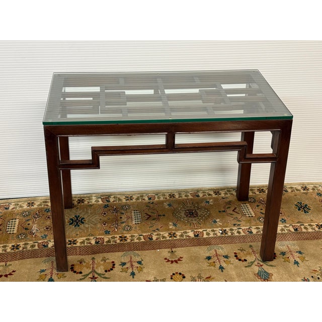 Chippendale Maria Yee for Gump's Geometrically Carved Side Table For Sale - Image 3 of 12