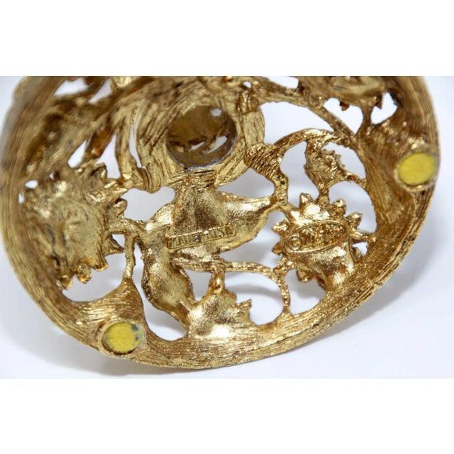 Metal Vintage Matson Ormolu Gold Tone Metal Filigree Bud Vase Holder 1940's For Sale - Image 7 of 13