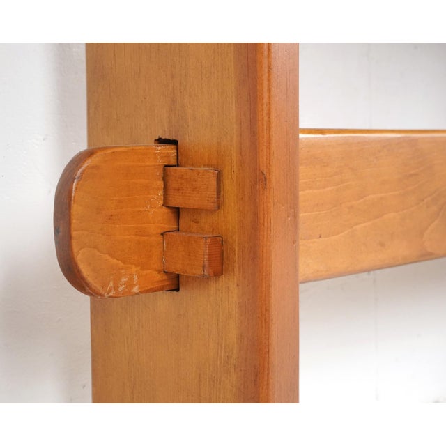 Wood Vintage Wooden Refectory Trestle Table For Sale - Image 7 of 12