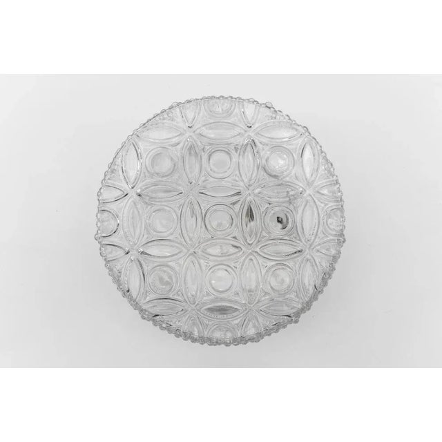 Clear Glass Round Flush Mount, Germany, 1960s For Sale - Image 8 of 8