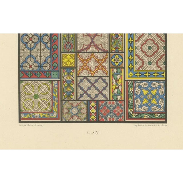 Medieval floor tile patterns – middle ages decorative motifs, plate xlv, c.1869 this richly detailed chromolithograph from...
