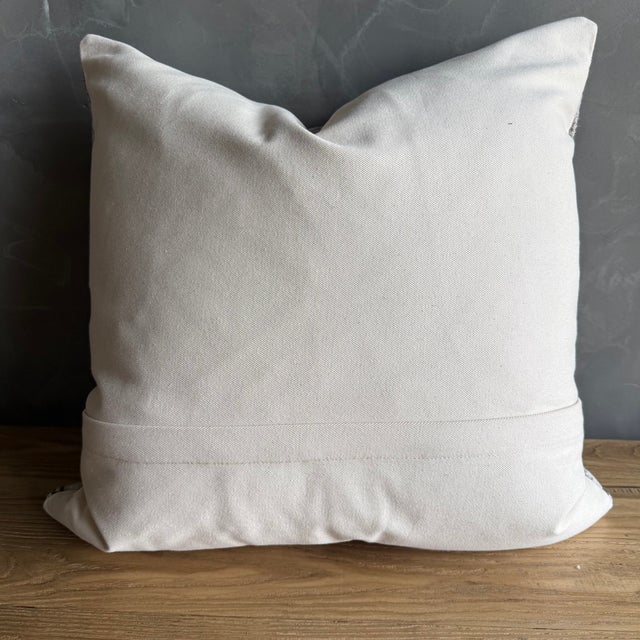 Linen Vintage Rug Pillow Cover With Stripes For Sale - Image 8 of 8