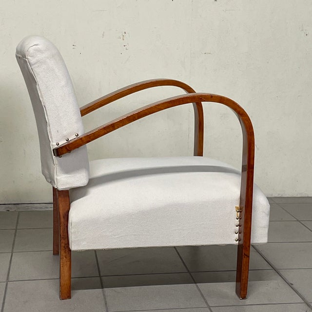 Art Deco Italian Armchairs in Curved Wood, 1930s, Set of 2 For Sale - Image 14 of 15