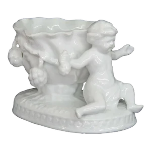 TA Japanese Cherub Holding Fruit Porcelain Compote Dish Bowl