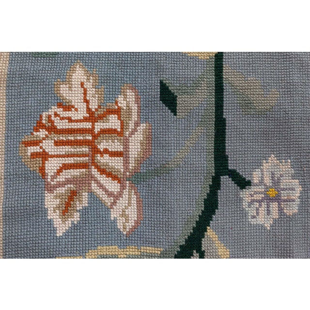 One-of-a-kind Vintage Portuguese Needlepoint Carpet For Sale - Image 10 of 10