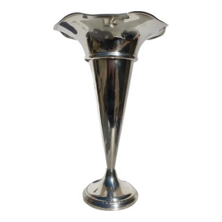 Trumpet Sterling Silver Vase by Revere Silversmiths Circa 1940-50s For Sale