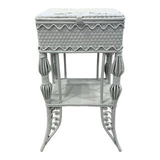 Late 19th Century Victorian Wicker Sewing Stand For Sale