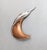 1980s Vintage 1985 Signed Monet Rhodium Plated & Hammered Copper Plate Brooch For Sale - Image 5 of 7