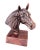 Antique Copper Finish Metal Hand Carved Horse Head Bust Sculpture For Sale - Image 6 of 10
