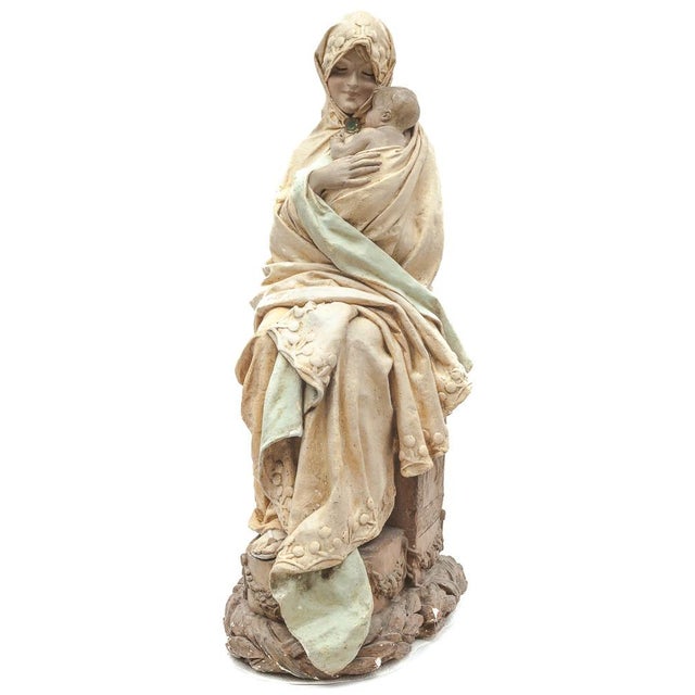Adelaïde Maeterlinck-Lefebvre, Virgin and Child, 1890s, Plaster For Sale - Image 18 of 18