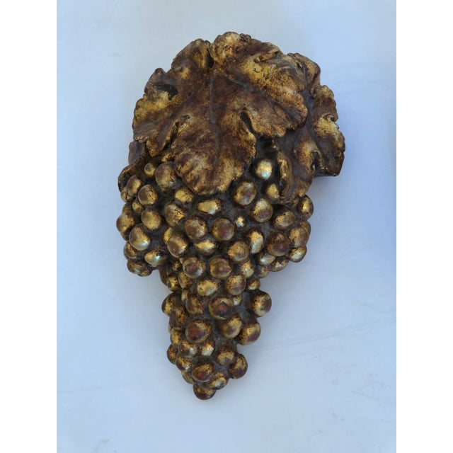 Gilded Wall Pockets With Interior Glass Vases -A Pair For Sale - Image 4 of 9