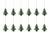 Transitional Miriam Paper Deco Tree Ornaments, Green, Set of 12, 5" For Sale - Image 3 of 3