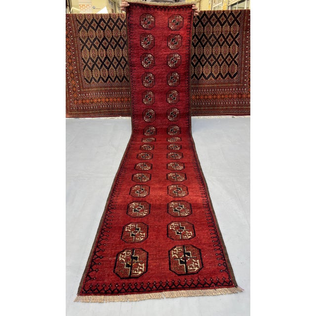 Textile Vintage Turkmen Bokhara Tekke Gul Runner - 2'11" X 9'10" For Sale - Image 7 of 10
