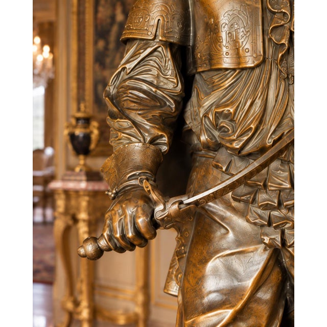 Metal Late 19c Artisan Baroque Spelter Don Juan Statue For Sale - Image 7 of 18