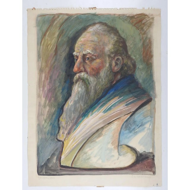 Vintage Charles Berkeley Normann Portrait Painting For Sale - Image 4 of 5