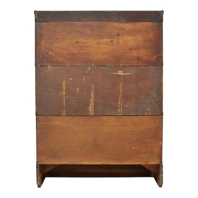 Globe Wernicke Arts & Crafts Oak 3-Stack Barrister Bookcase C1910 For Sale - Image 14 of 15