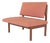 Vintage Lounge Bench in Wood and Brick Red Fabric, 1970s For Sale