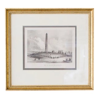 Mid 19th Century "View of Bunker Hill Monument" Reproduction Print, Framed For Sale