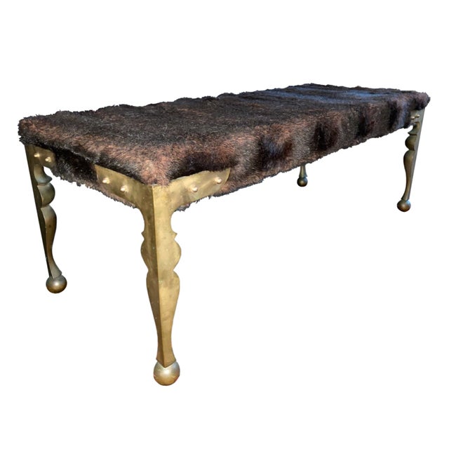 Brown Bronze and Polyester Fur Bench by Pucci De Rossi, 1990s For Sale - Image 8 of 8